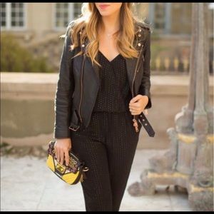 Black sequined jumpsuit